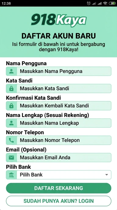 Cara Mudah Daftar Akun 918kaya di Indonesia