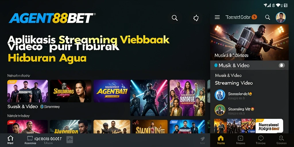 Tampilan antarmuka aplikasi AGENT88BET untuk Streaming Video yang menarik.
