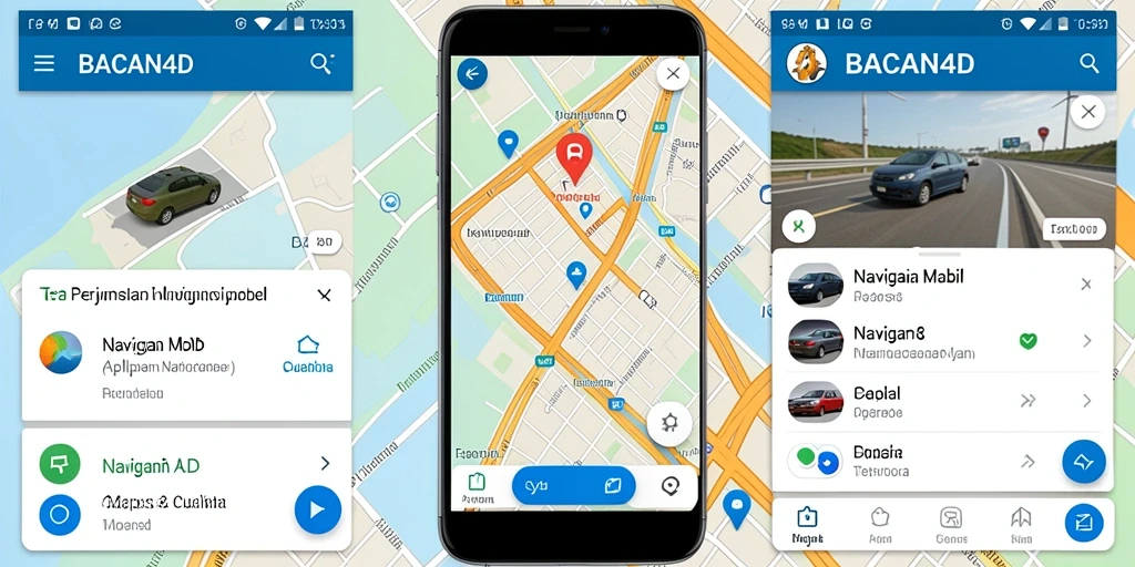 Antarmuka aplikasi BACAN4D yang memudahkan navigasi mobil.