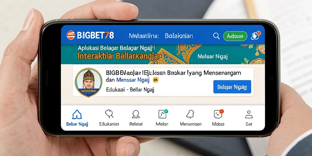 Tampilan antarmuka aplikasi Belajar Ngaji yang interaktif dan user-friendly.