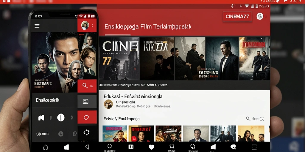 Antarmuka aplikasi CINEMA77 yang informatif dan menarik.