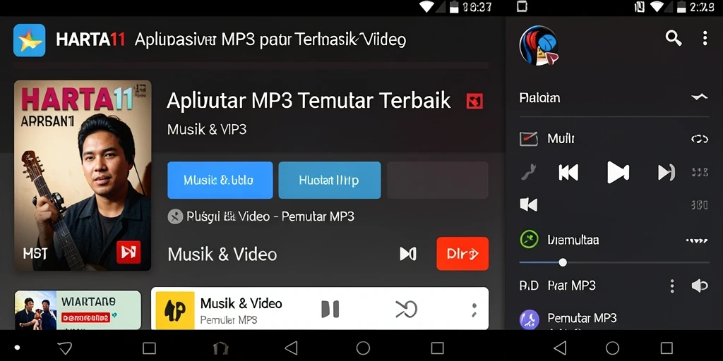Antarmuka HARTA11 yang elegan dan fungsional dalam Pemutar MP3.