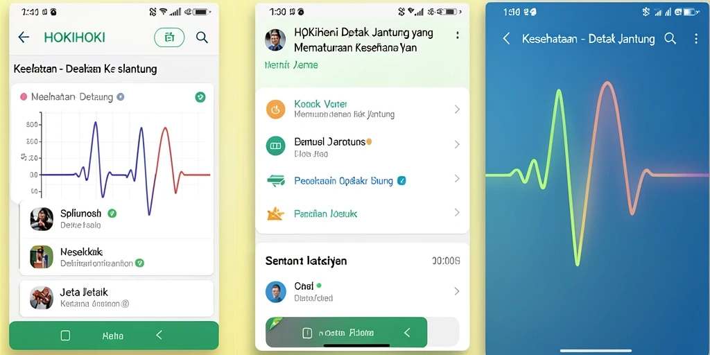 Antarmuka HOKIHOKI menampilkan fungsi pemantauan detak jantung yang intuitif.
