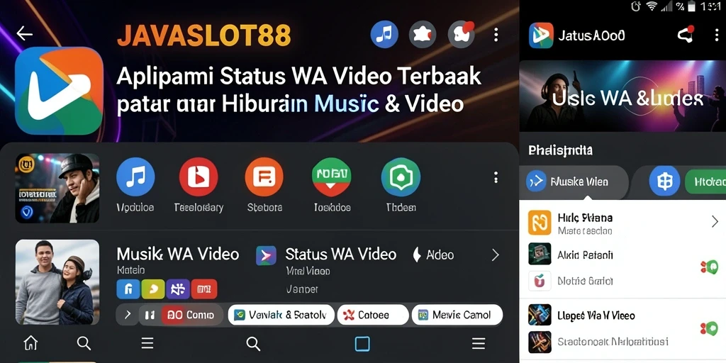 Tampilan antarmuka aplikasi JAVASLOT88 untuk Status WA Video yang menarik dan user-friendly.