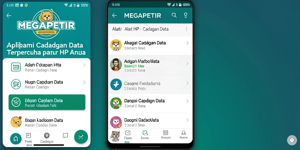 Tampilan antarmuka MEGAPETIR yang mudah digunakan untuk cadangan data.