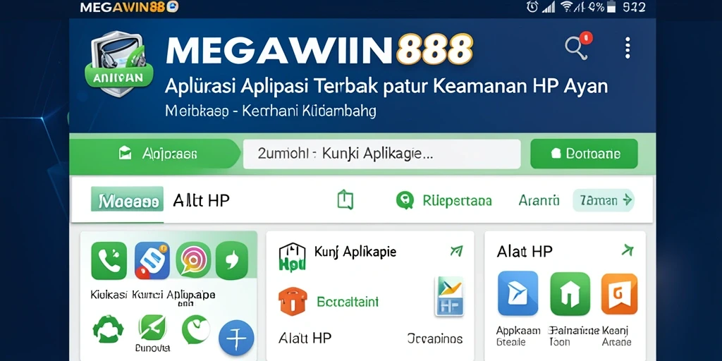 Antarmuka MEGAWIN888 yang intuitif untuk kunci aplikasi.