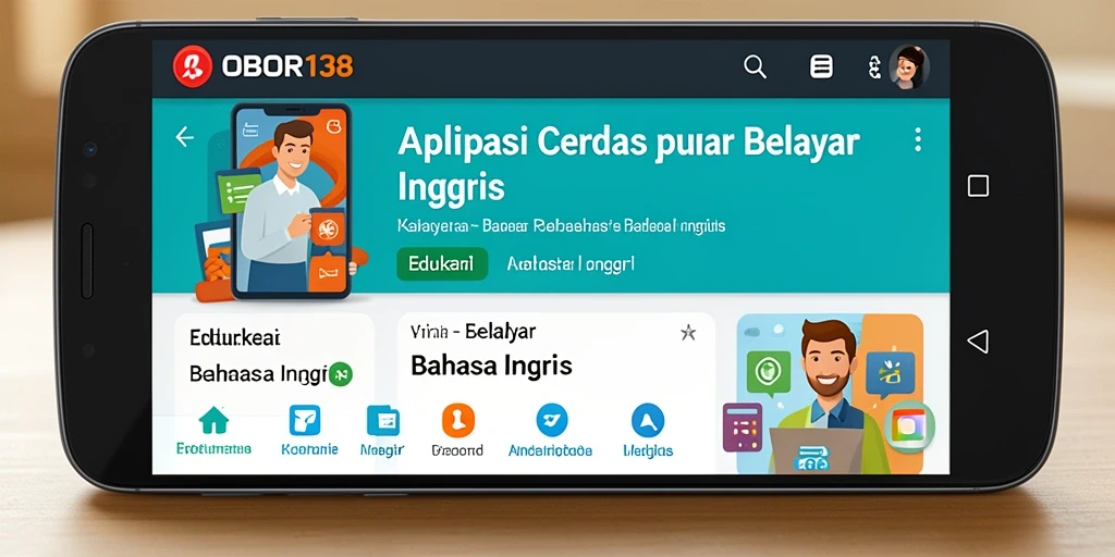 Antarmuka aplikasi OBOR138 yang ramah pengguna untuk belajar bahasa Inggris.
