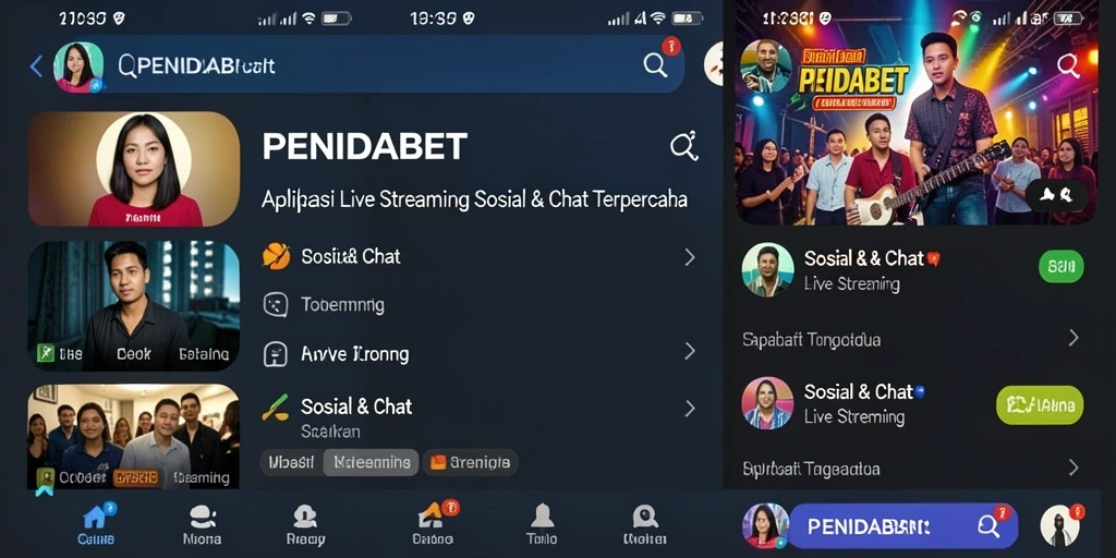 Antarmuka pengguna PENIDABET saat siaran langsung yang interaktif dan menarik.