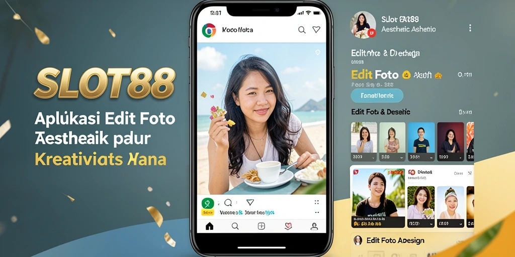 Tampilan antarmuka SLOT88 dengan berbagai fitur Edit Foto Aesthetic.