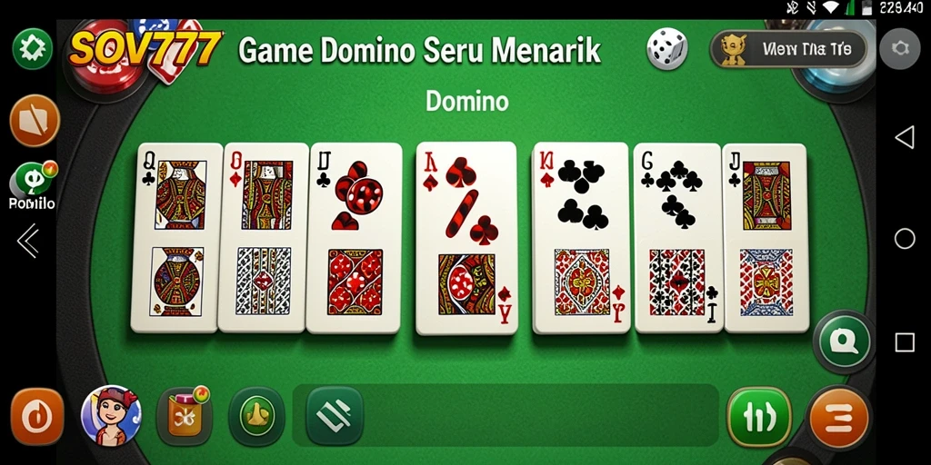 Antarmuka permainan Domino yang menarik dan interaktif.