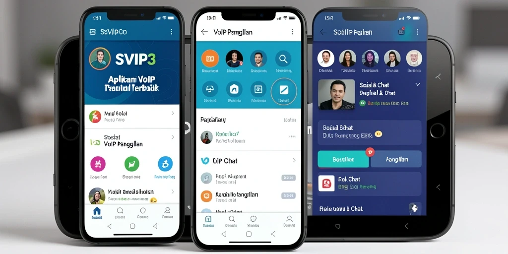 Screenshot antarmuka SVIP3 menampilkan fitur VoIP Panggilan dengan jelas.